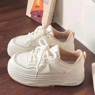 VELA Sepatu Sneakers Putih Wanita Korea Style Chunky Sol Empuk Anti Slip Gratis ongkir