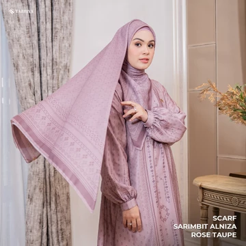 TAZBIYA Scarf Hijab Motif BUKHARA (Hijab Segiempat Square Bahan Voal Motif Islamic Syar'I Raya