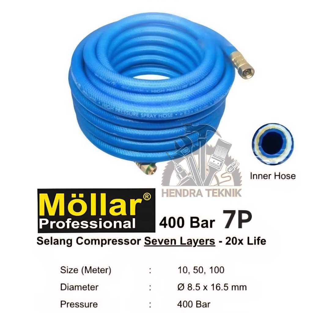 Jual Selang Kompresor Mollar 10M 400 Bar High Pressure - Selang Angin ...