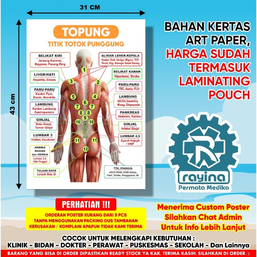 Jual Poster Kesehatan TOPUNG ( Titik Tototk Punggung ) | Shopee Indonesia