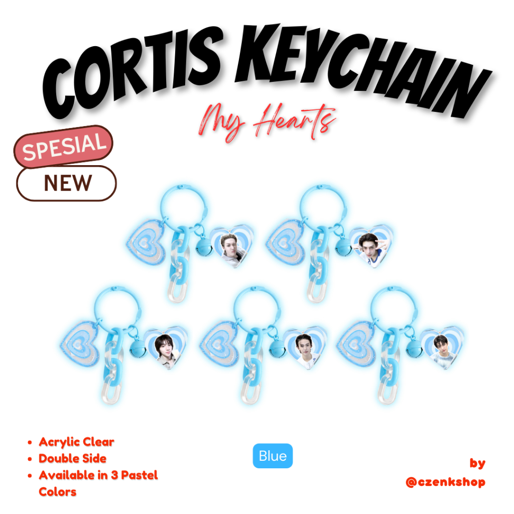 Jual Cortis Bag Charm Heart Keychain Clear Akrilik Pastel | Gantungan ...