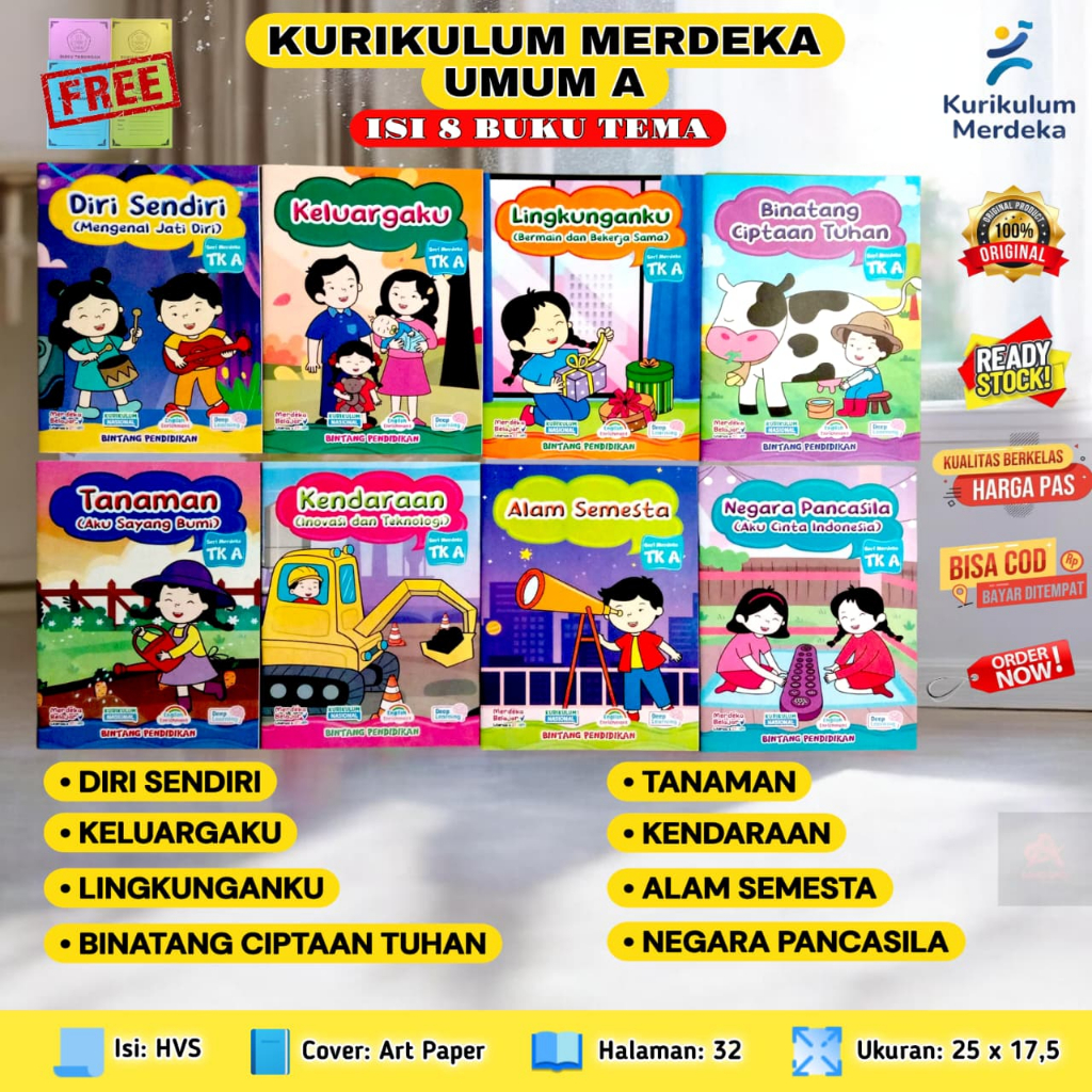 Jual TEMATIK KURIKULUM MERDEKA UMUM free buku tabungan PAUD TK ISI 8 ...