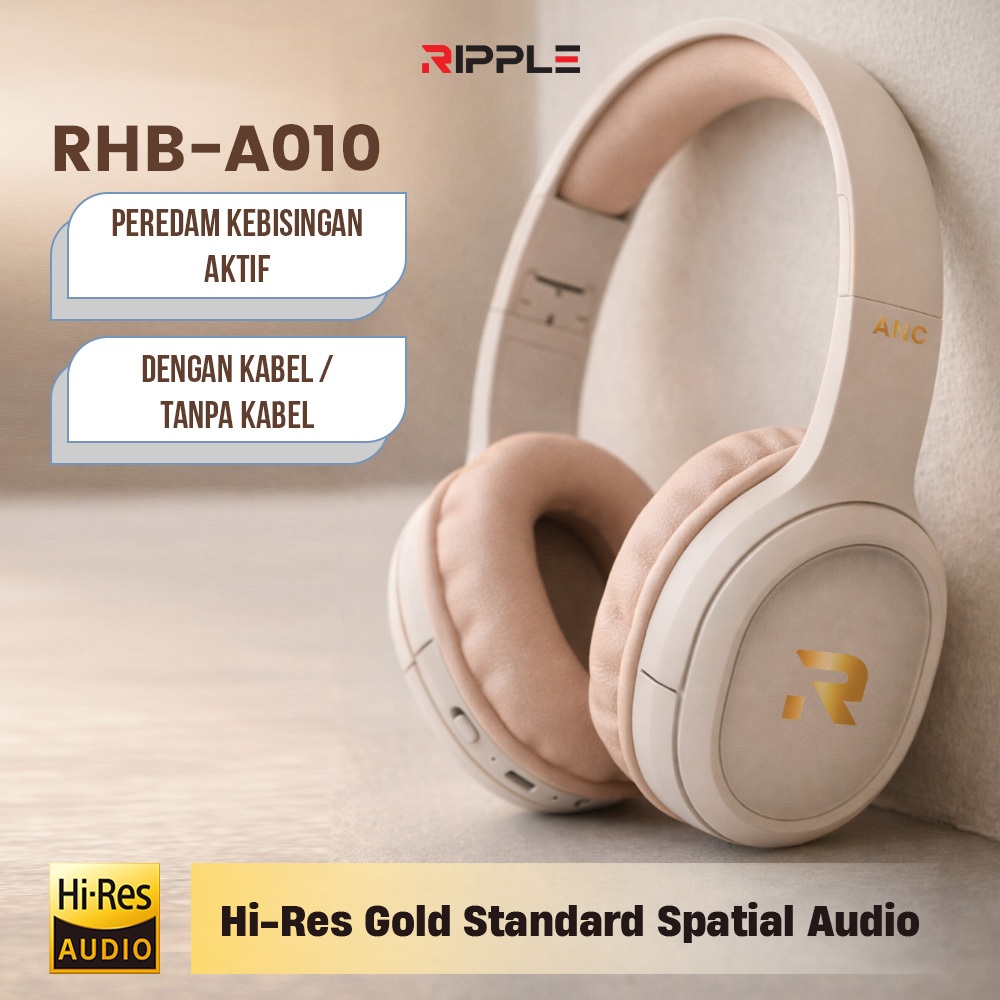 Jual RIPPLE RHB A010 Headphone Bluetooth V6.0 ANC Noise Cancelling 3 ...