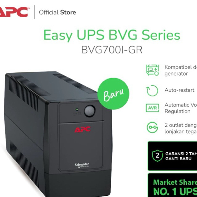 Jual UPS APC Easy UPS BVG 700VA 360W BVG700I-GR Tower 230V Schuko AVR ...
