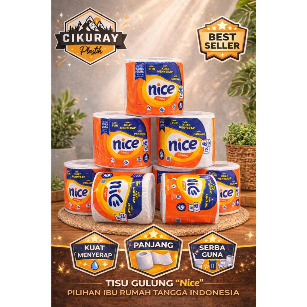 Jual Tisu Gulung/Roll Nice Living 460+50 Lembar Kuat Menyerap Lebih ...
