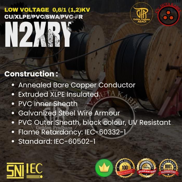 Jual Kabel N2XRY 2x6 mm2 FIRST CABLE (Cu/XLPE/SWA/PVC) 2x6 mm/2 x 6 mm2 ...