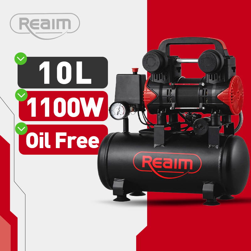 Jual Reaim Kompresor Angin Listrik 10L Oilless Kompresor Mini Listrik ...