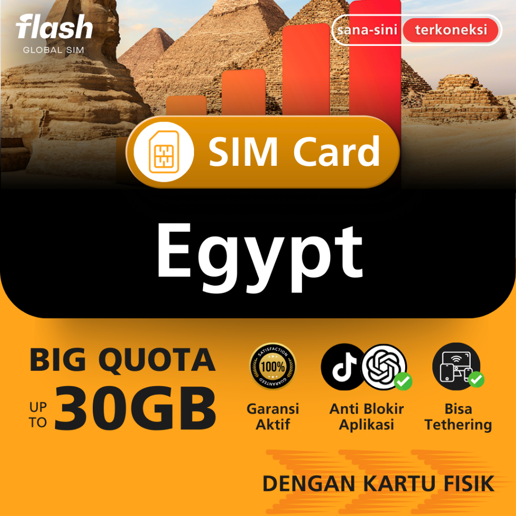 Jual Flash SIM card Egypt Internet Quota (Simcard Mesir) | Shopee Indonesia