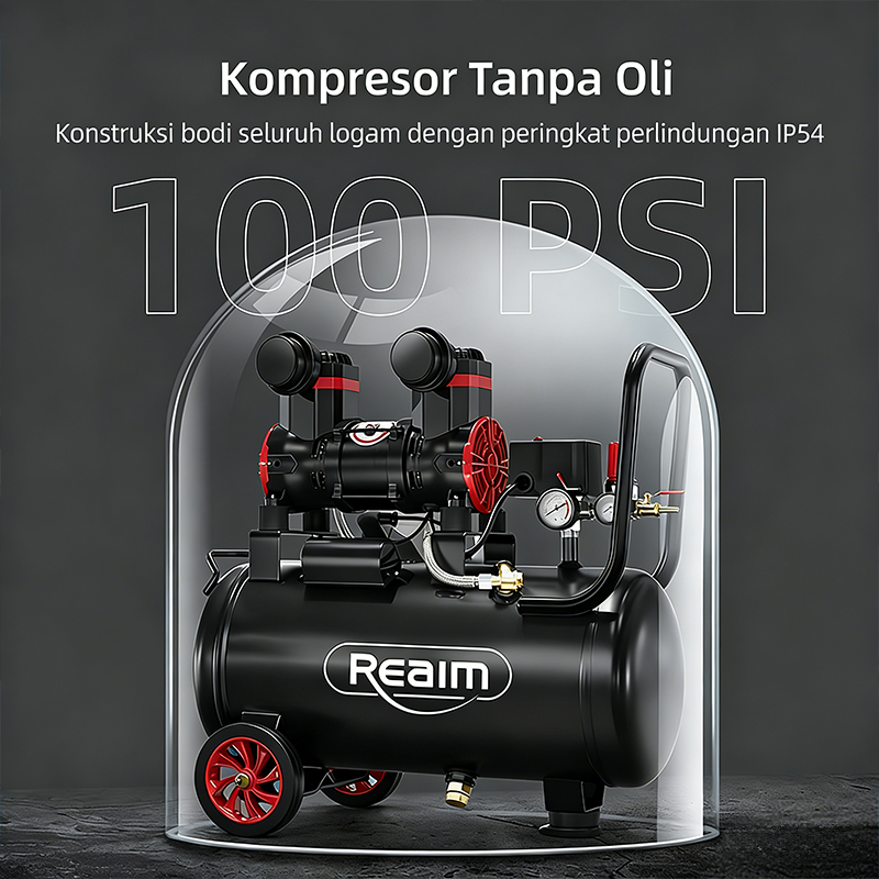 Jual Reaim Kompresor Angin Listrik 10L Oilless Kompresor Mini Listrik ...