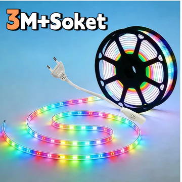 Lampu Led Strip Selang 2835 10Meter 220V Outdoor Rgb Led Strip Warna Warni Smd 5050