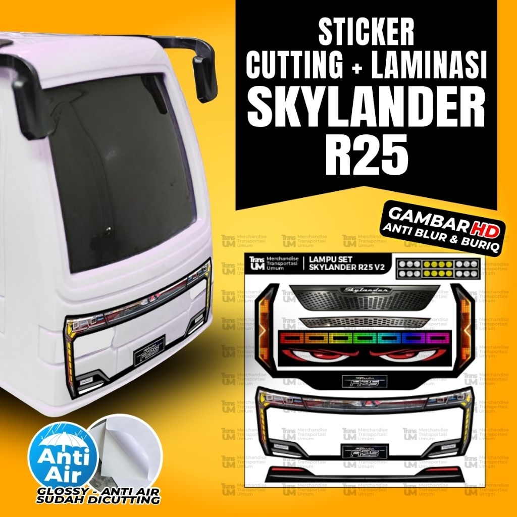 Jual Sticker Cutting Lampu Miniatur Bus RKC - SKYLANDER R25 | Shopee ...