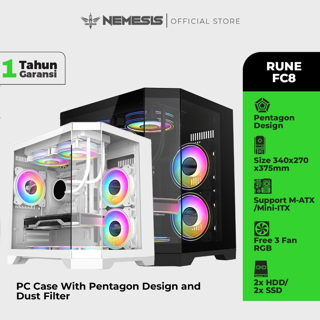 PC Case M-ATX Mini-ITX Nemesis RUNE FC8