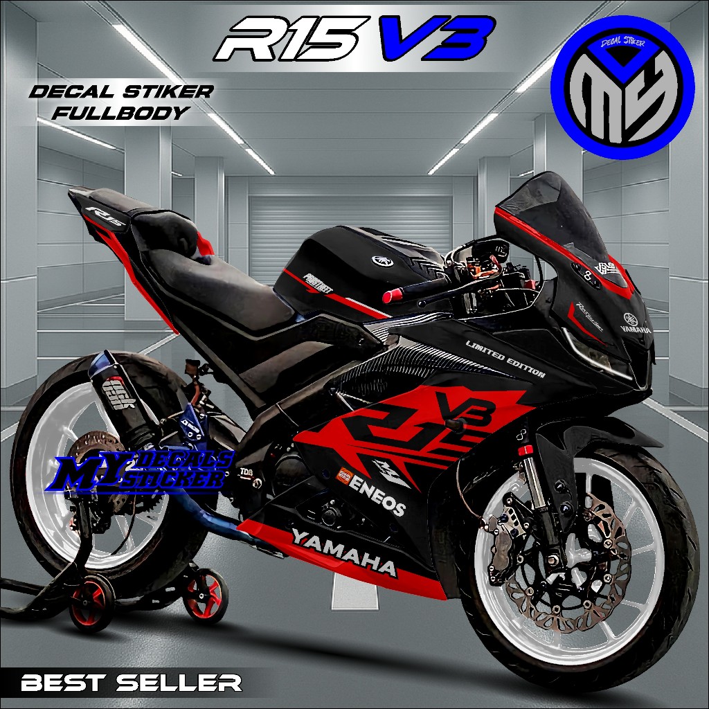 Jual Decal Stiker Fullbody Motor R15 V3 Hitam Merah Motif Racing Keren ...