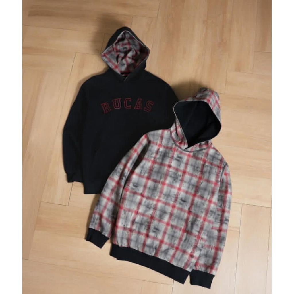 Jual [ORIGINAL] RUCAS Reversible Blue/Red Flannel Hoodie || RUCAS Ultra ...