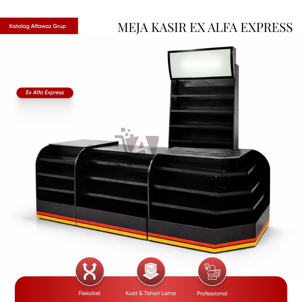 Jual Meja Kasir + Backwall Minimarket Ex Alfa Express | Paket Meja ...