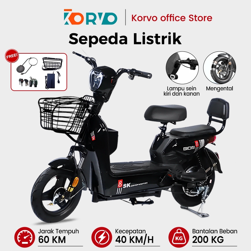 KORVO Sepeda Listrik /Kendaraan Listrik Mewah Kelas Atas 35KM/H/ Sepeda Listrik Motor 500W 48V/Motor listrik Sepeda listrik exotic Sepeda listrik