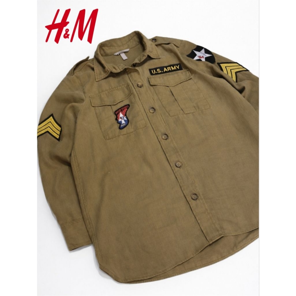 Jual us army repro og 107 custom by HNM H&M full patch | Shopee Indonesia