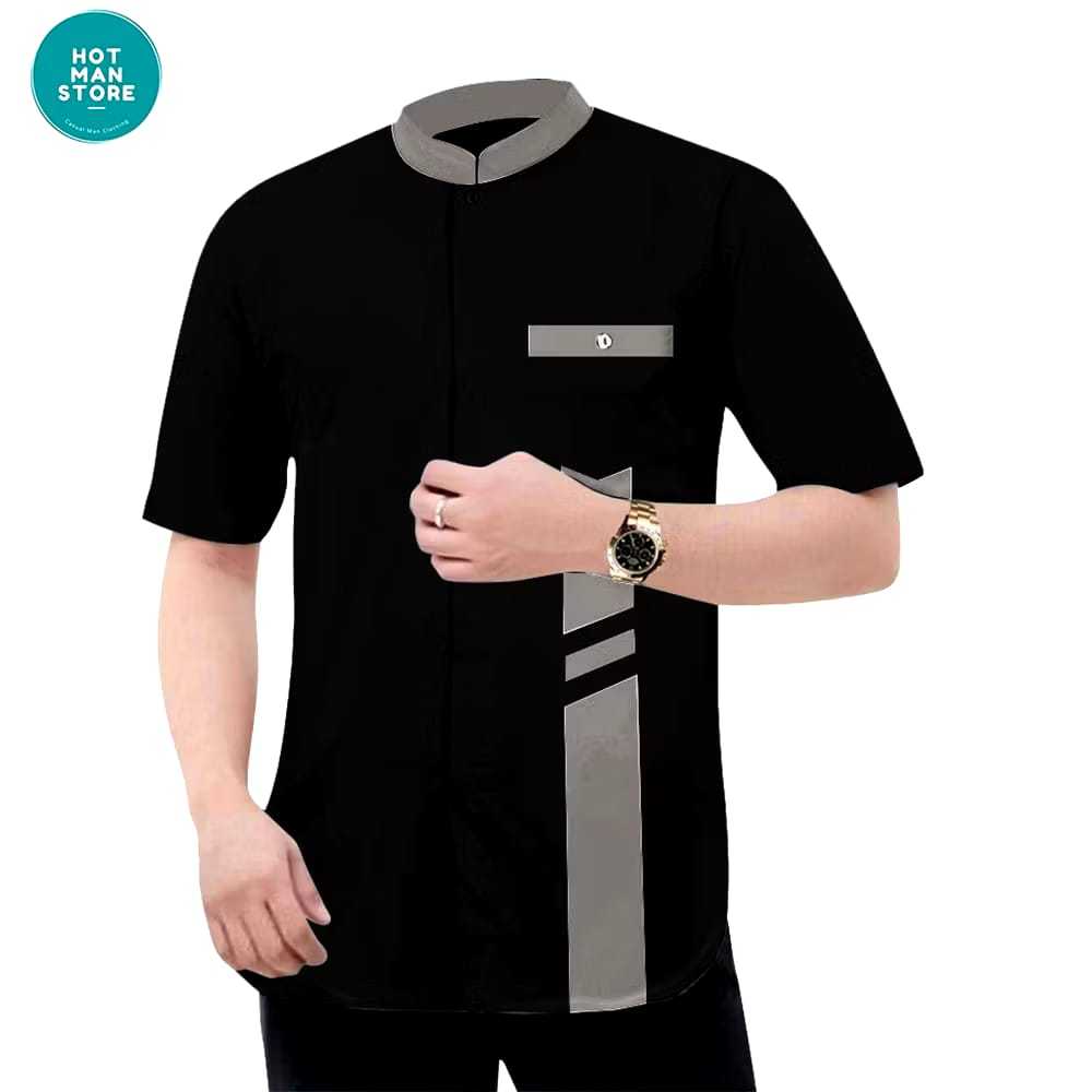 Baju Koko Pria Dewasa Muslim Lengan Pendek Premium Lebaran Terbaru