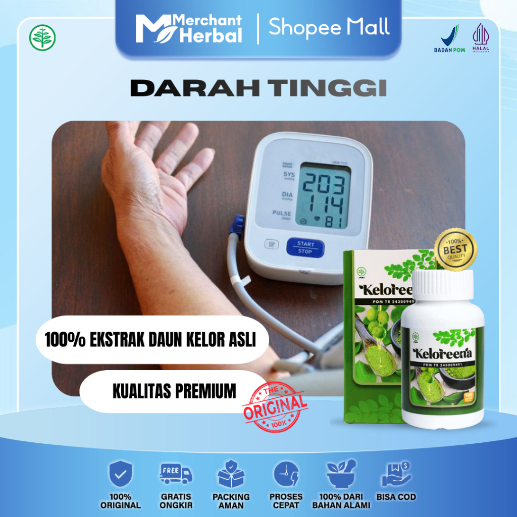 Obat Darah Tinggi - Jantung - Stroke Ringan Berat - Kolesterol Paling Laris Keloreena Kapsul Alami