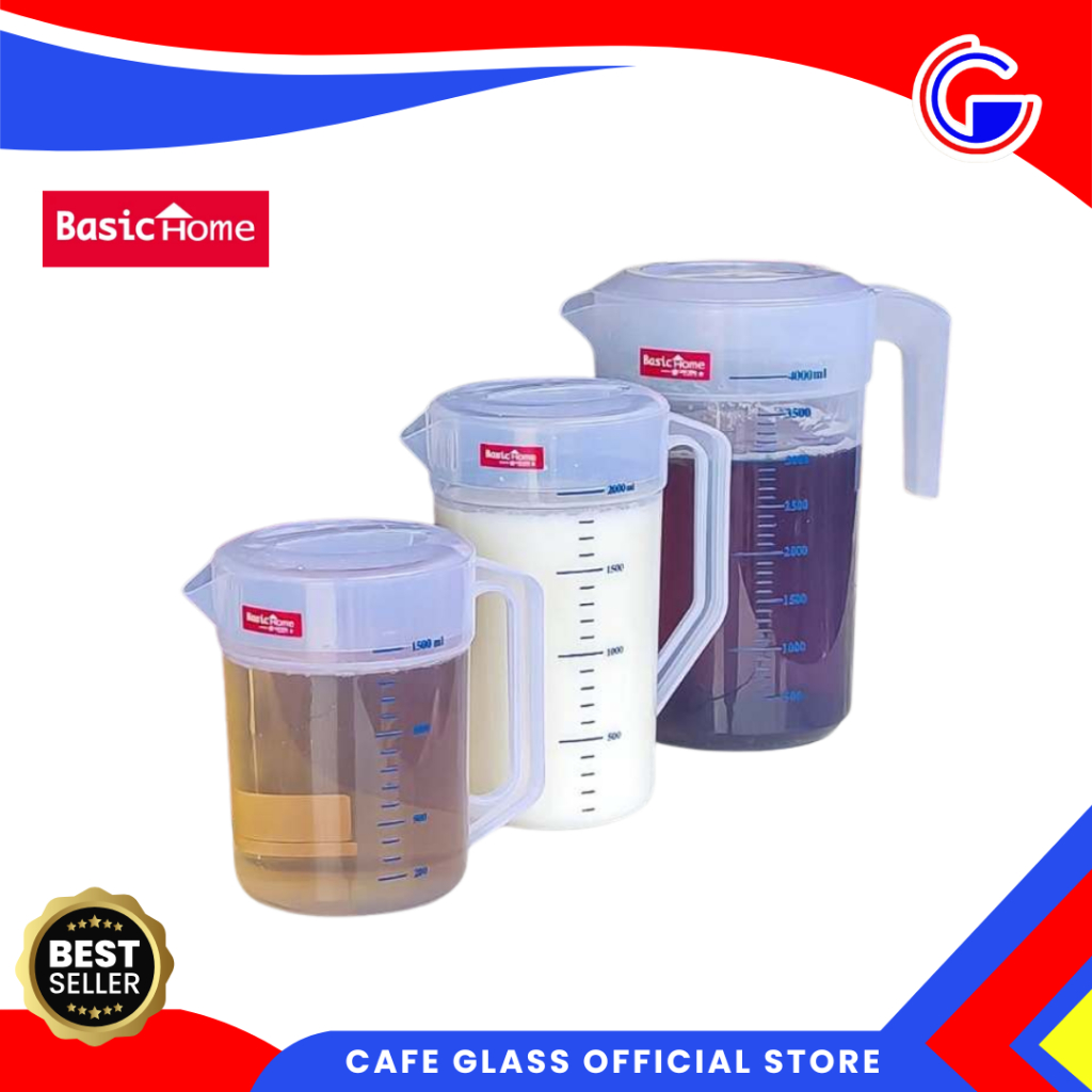 Teko Air Plastik Tebal Transparant I Water Jug Basic Home Lion Star I Teko Takaran 1.6L / 2.1L / 4.6L