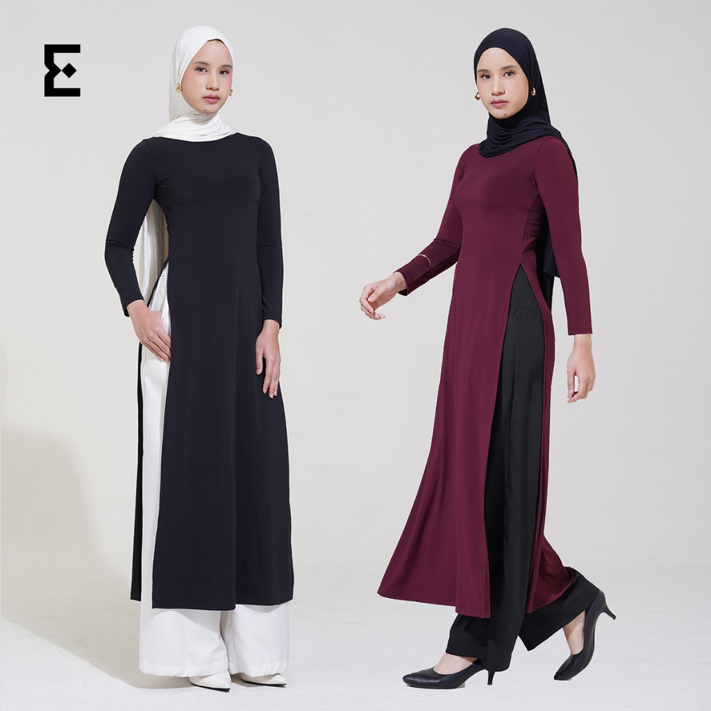 Jual Eraya - Julia Slit Long Dress/Dress Slit Wanita Casual - ECD046 ...