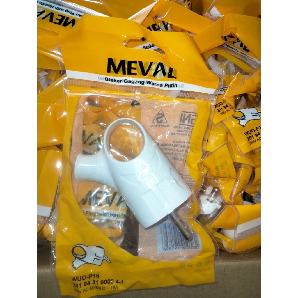 Jual STEKER ARDE BULAT GAGANG PUTIH MEVAL WUO-P16 WUO-P16 / SCHUKO PLUG ...