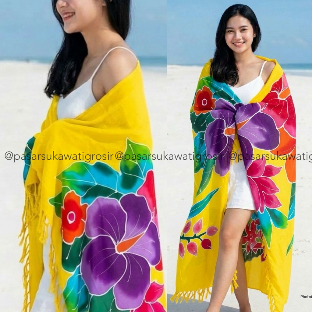 Jual KAIN PANTAI LUKIS RUMBAI OLEH OLEH BALI BAHAN RAYON ADEM KAIN ...