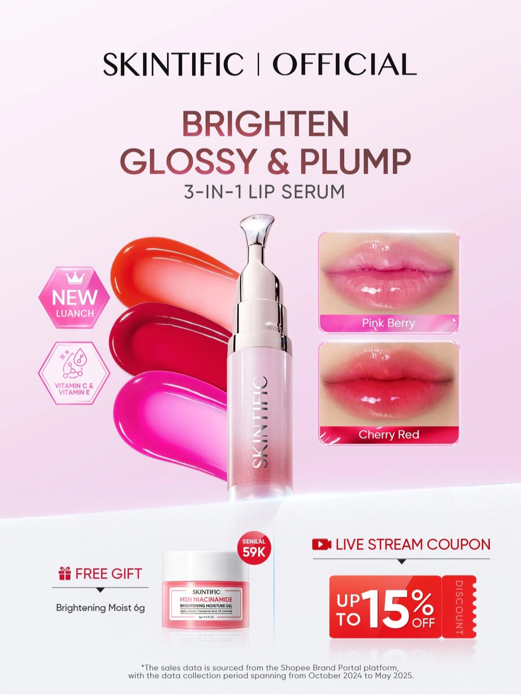 Pratinjau SKINTIFIC Peptide Brightening Nourishing Lip Serum 6.5ml