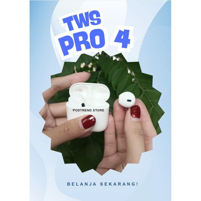 Jual NEW TWS PRO 4 Headset Earphone Bluetooth Pack Ziplock Wireless ...