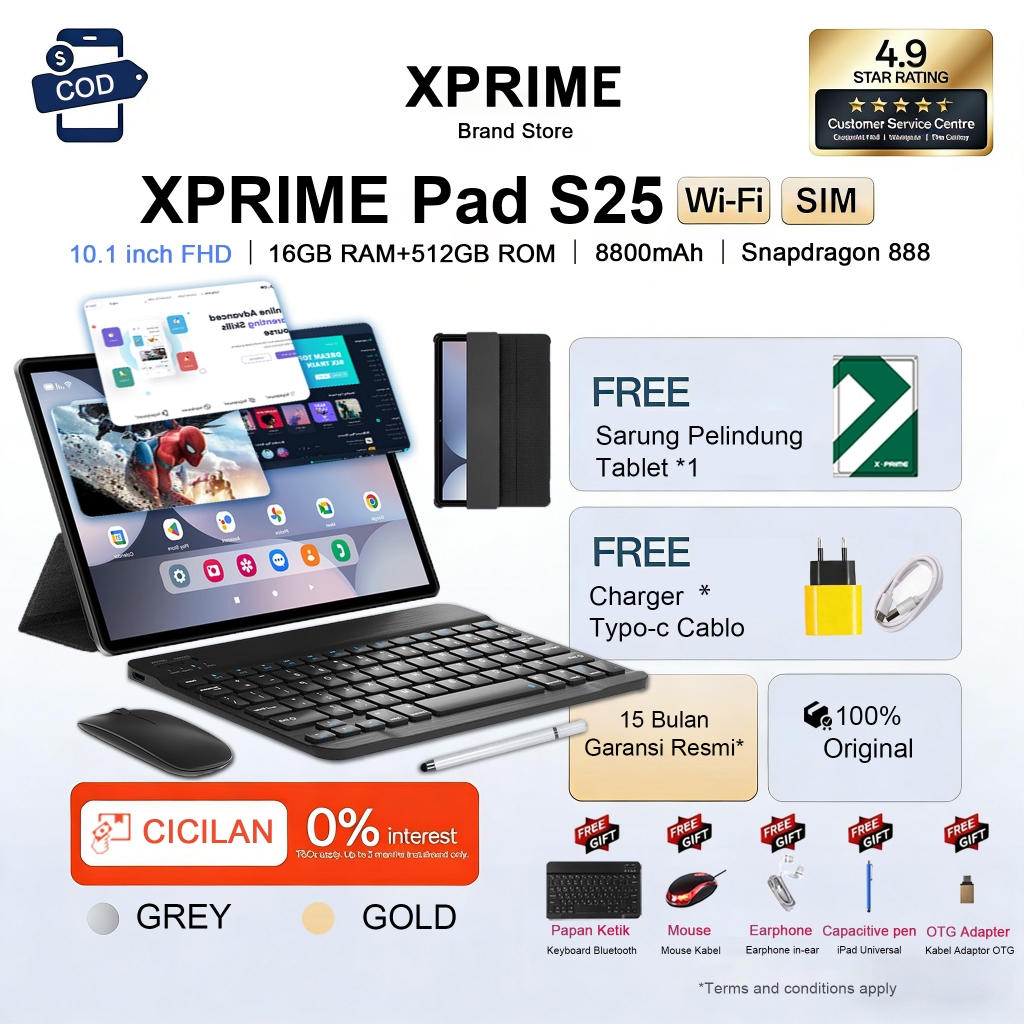 Jual [COD] Ready Stock X-PRIME Tablet Murah 10.1 inch (16GB+1TB) PI3 ...