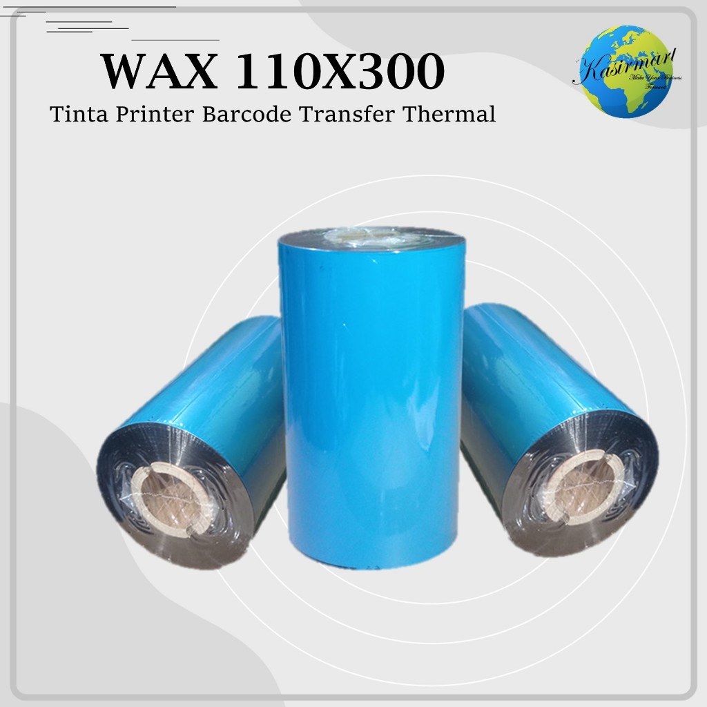 Jual Premium Wax 110x300 Meter Face Out Barcode Ribbon Printer Label ...