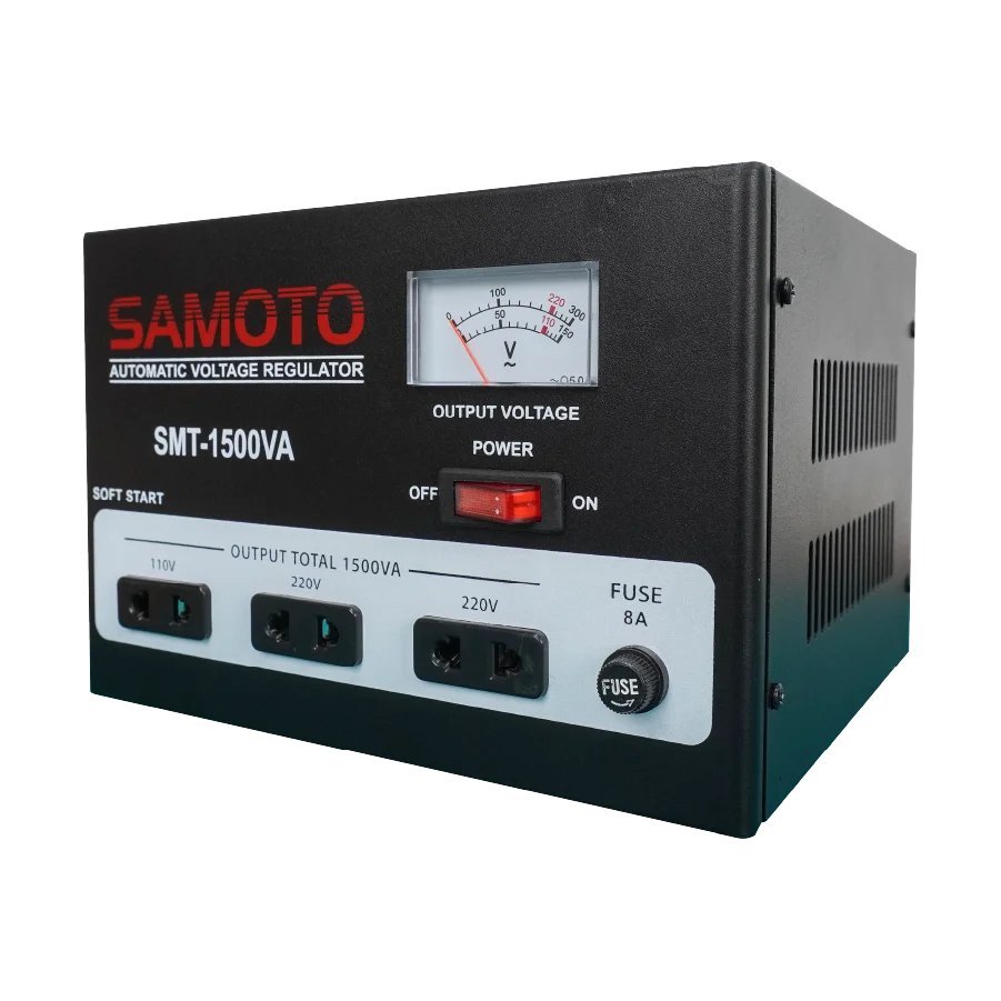 Jual SAMOTO 1500VA Stabilizer 1200W Kabel Extension 3L Servo Motor SMT ...