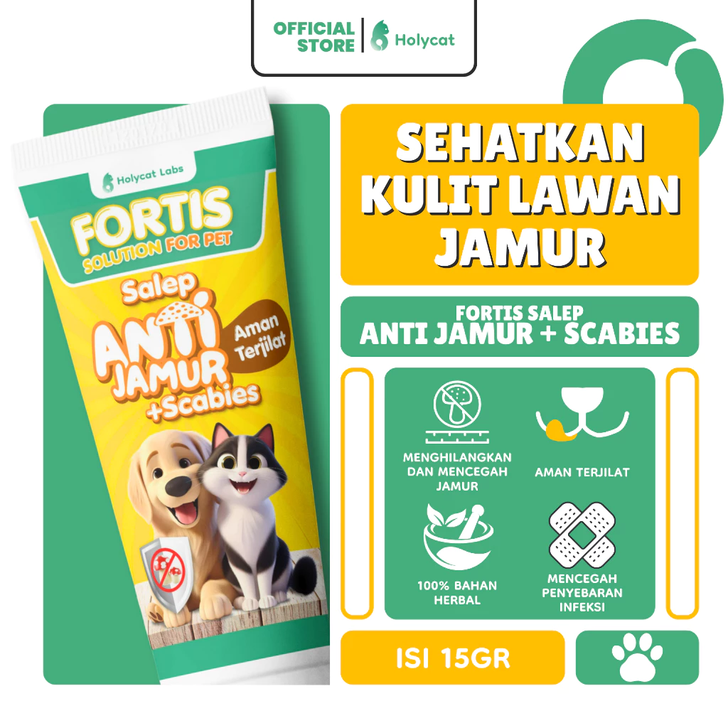 Holycatlabs FORTIS Salep Obat Jamur Kucing Anjing Scabies Ringworm Gatal Gudik Koreng