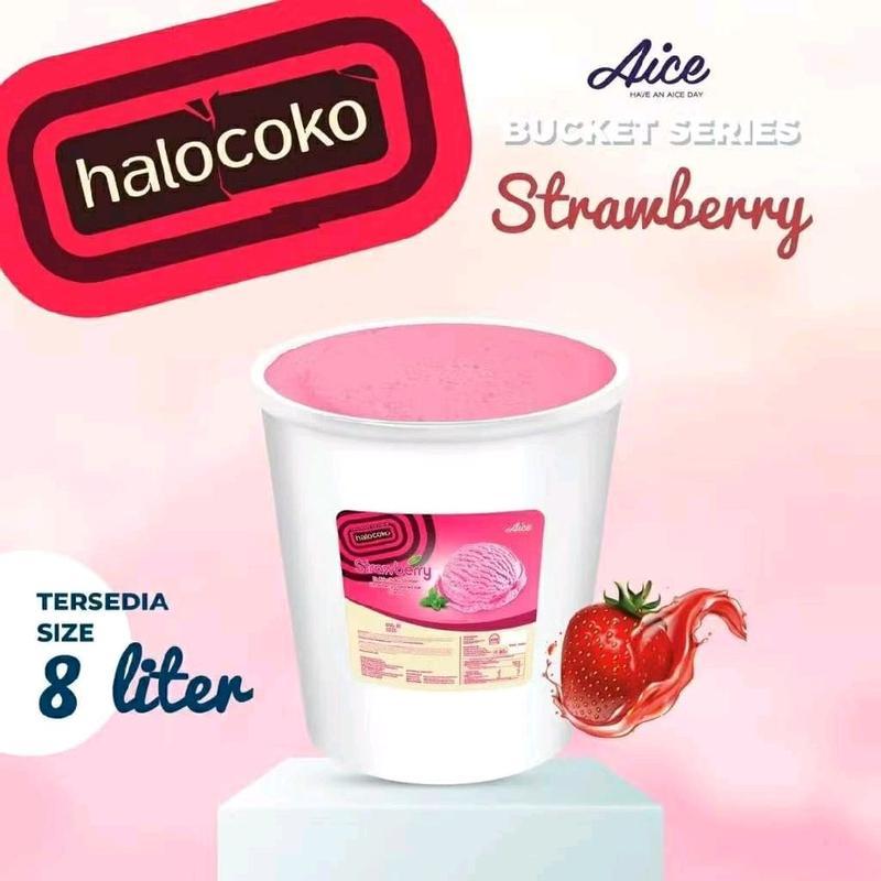 Jual Es Krim Bucket Aice 8 Liter - Rasa Strawberry (HALOCOKO BUCKET ...