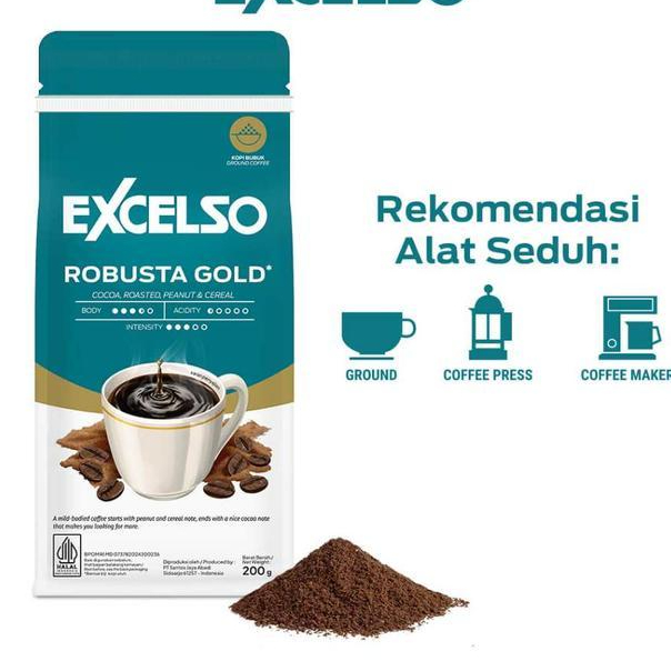 Jual EXCELSO ROBUSTA GOLD 200G KOPI BUBUK - SURABAYA | Shopee Indonesia