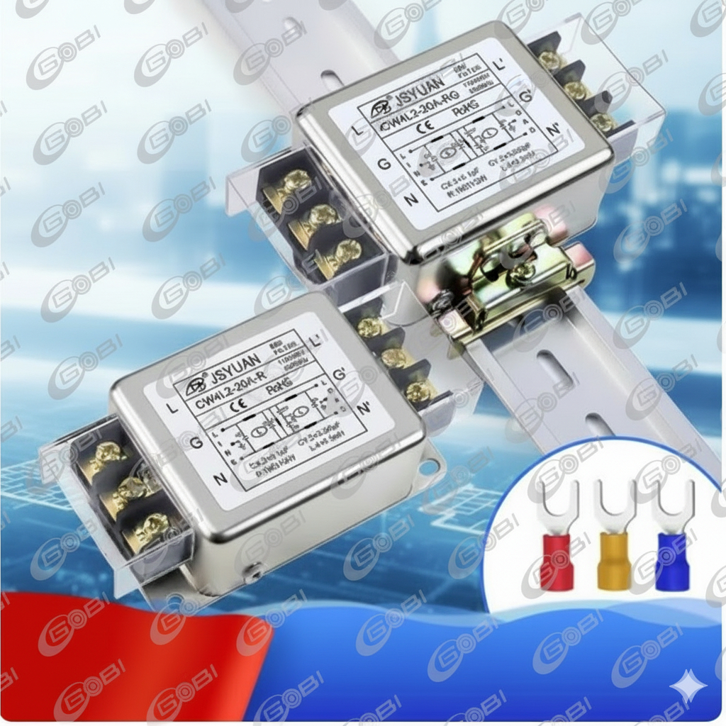 Jual Single-phase dual-stage AC 220V power filter Terminal block rail ...