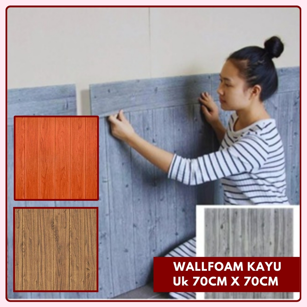 Jual WallFoam 3D Motif Kayu Foam Dinding 3D Motif Kayu Coklat Wall Foam ...
