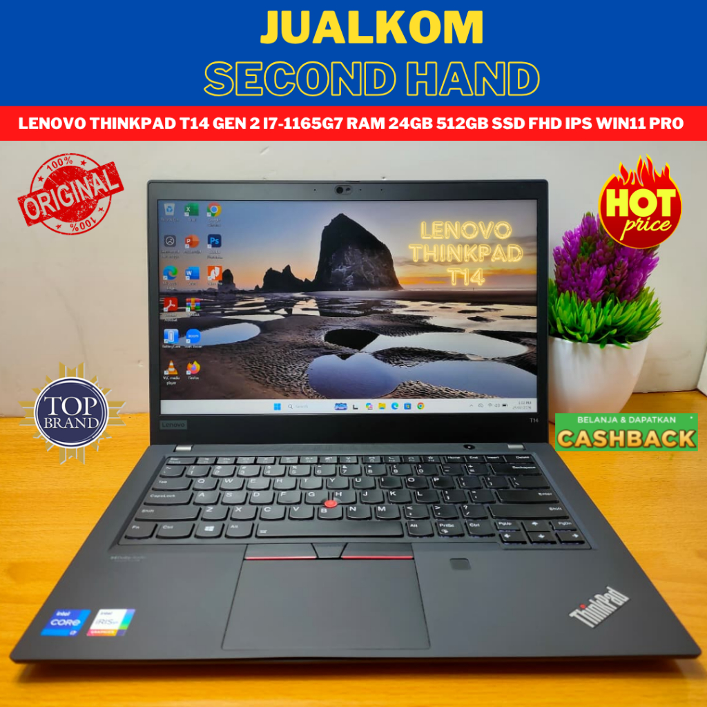 Jual Laptop Second Laptop Bekas Lenovo ThinkPad T14 Gen 2 i7-1165G7 RAM ...