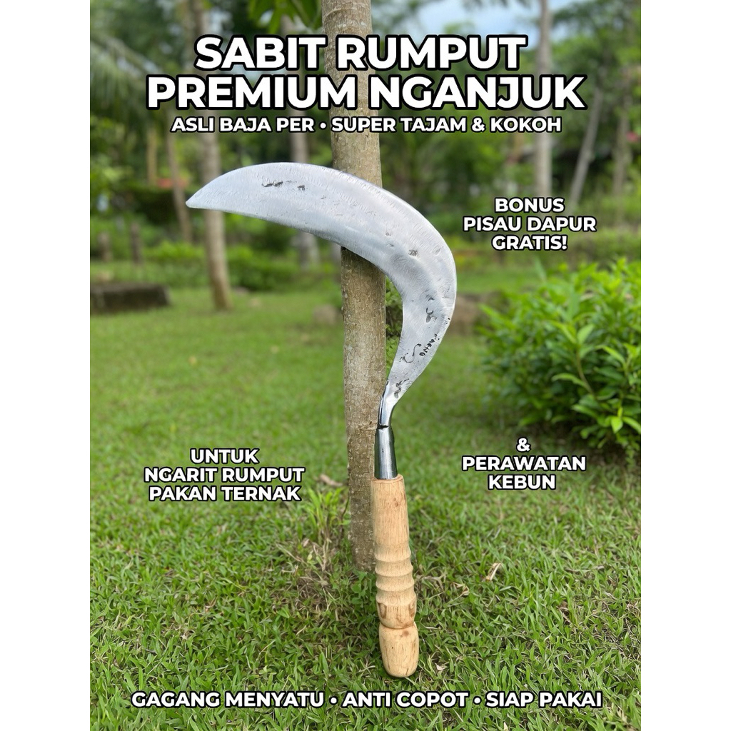 Jual Sabit Rumput Asli Baja Per Buat Ngarit Rumput Cari Pakan Ternak ...