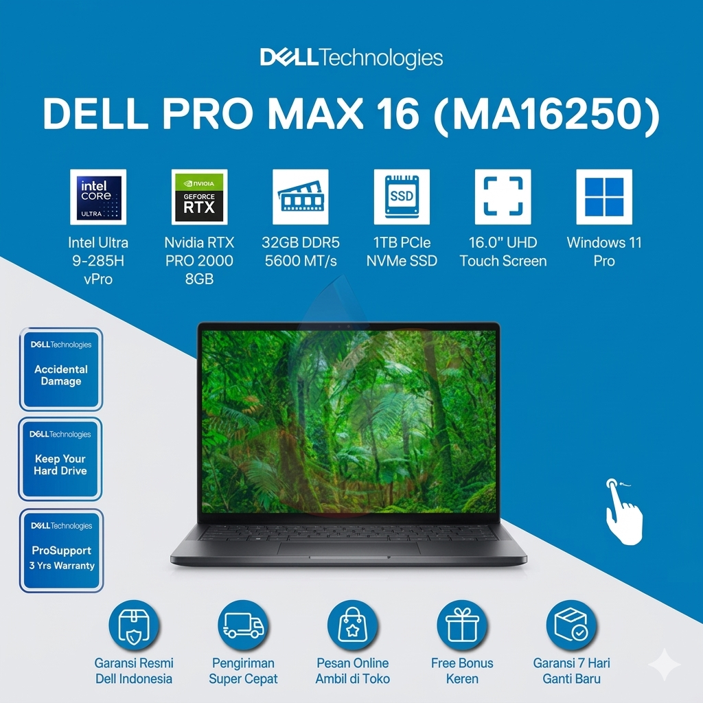 Jual Dell Pro Max 16 Premium Laptop MA16250 [Core Ultra 9 285H vPro ...