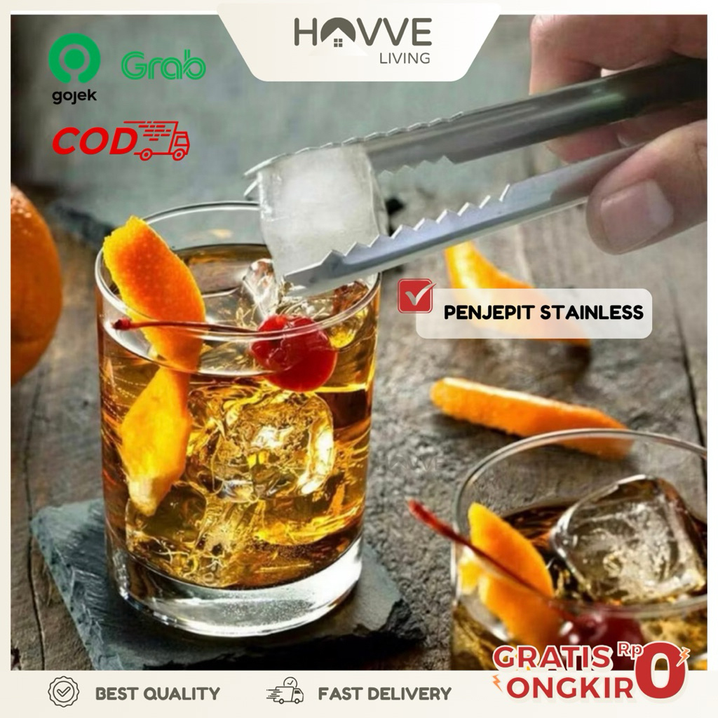 Jual HOVVE LIVING - Pencapit Es Batu Penjepit Stainless Steel Serbaguna ...