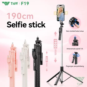 TNW F19 190CM Tongsis Tripod L16 360° Rotasi Selfie Stick Bluetooth Remote Tripod Dengan 1 4