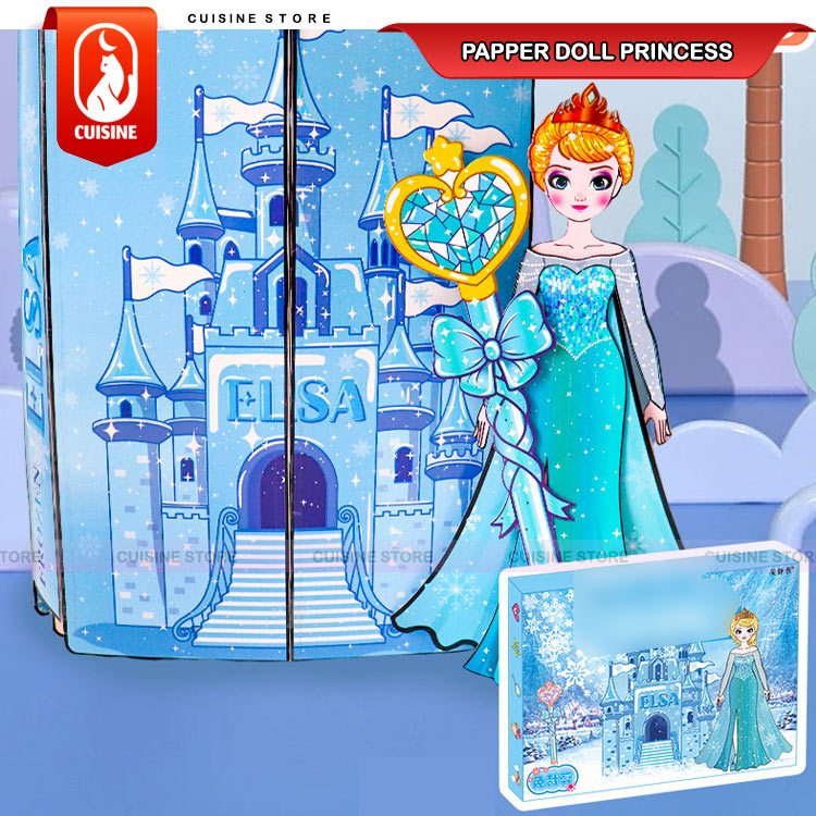 Jual Paper Doll Boneka Kertas Anak Set Dress Up Princess Mainan Edukatif  Sticker Mewarnai Kuromi Elsa Lucu | Shopee Indonesia