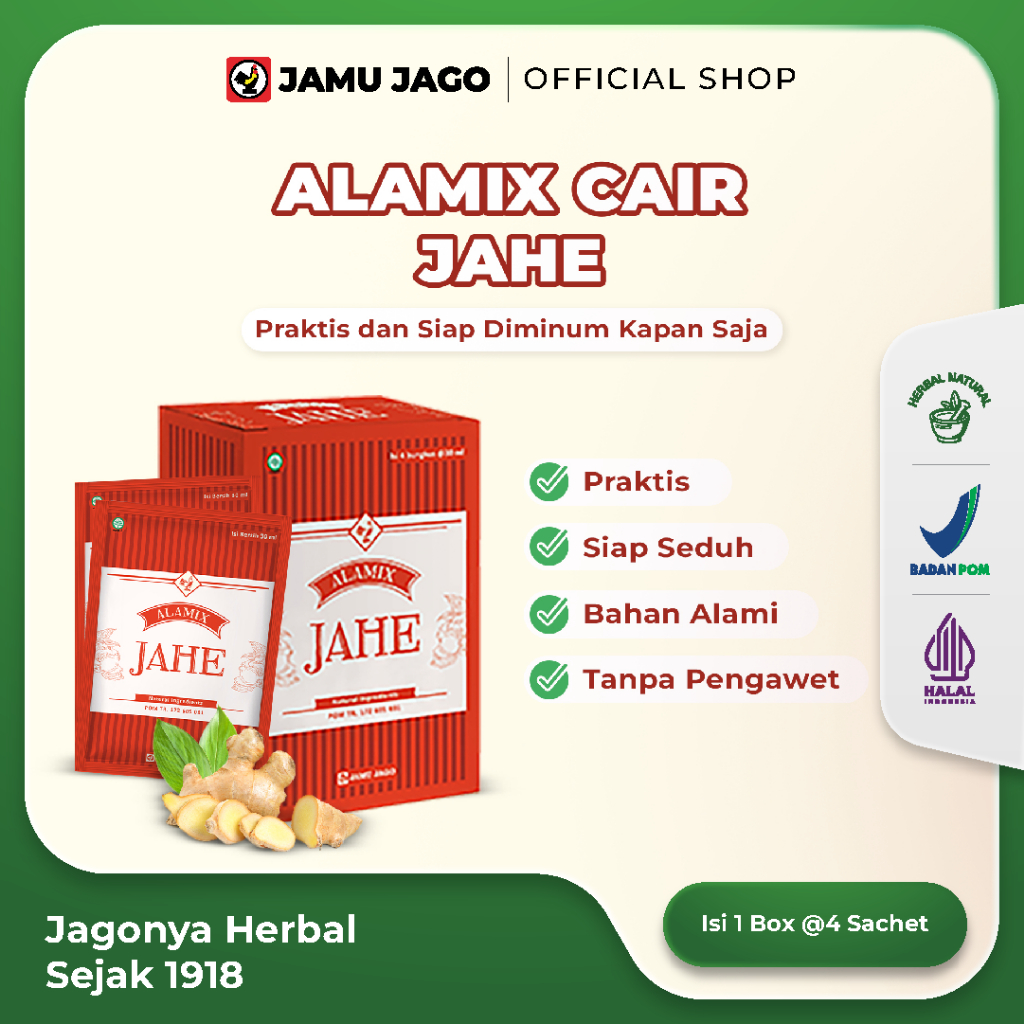 Jual Alamix Jahe Cair Minuman Herbal Instan Praktis dan Siap Seduh dan ...