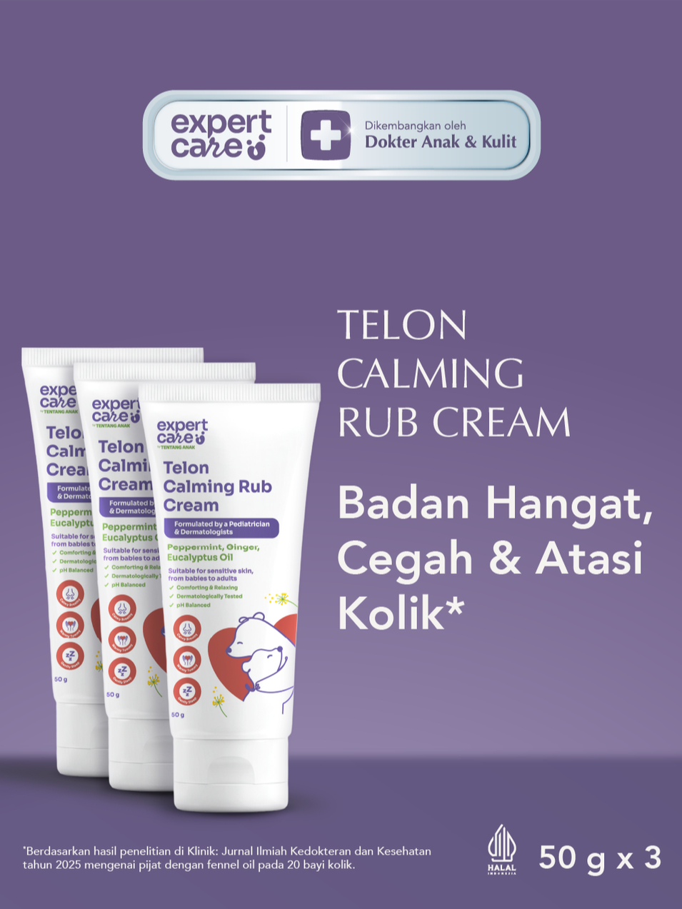 Jual Expert Care Paket Bundle 3x Calming Rub Cream Telon 50 g dengan ...