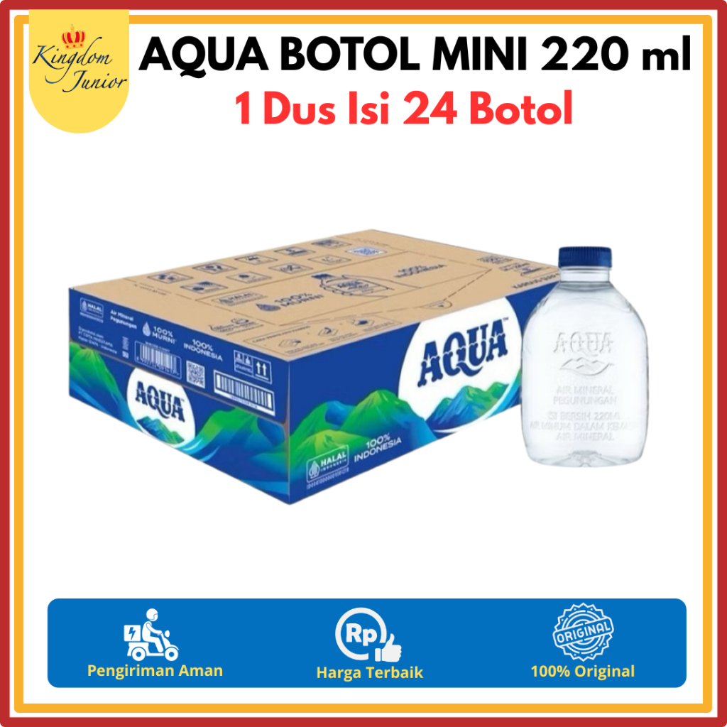 Jual Aqua Cube 220 ml 1 Dus Isi 24 Botol Mini Air Mineral Minuman ...