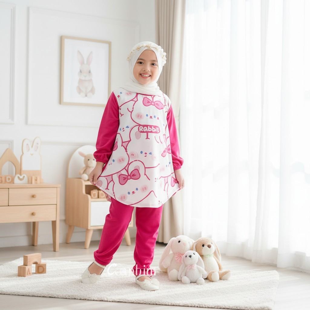 Jual CARLINA Setelan Rabbit Anak Perempuan Baju dan Celana Panjang 3-13 ...