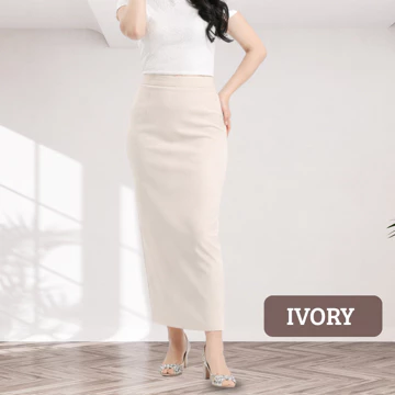 Elzurra Rok Span Panjang Scuba Premium Belahan Belakang Rok Pensil Kantor Wanita Formal Casual