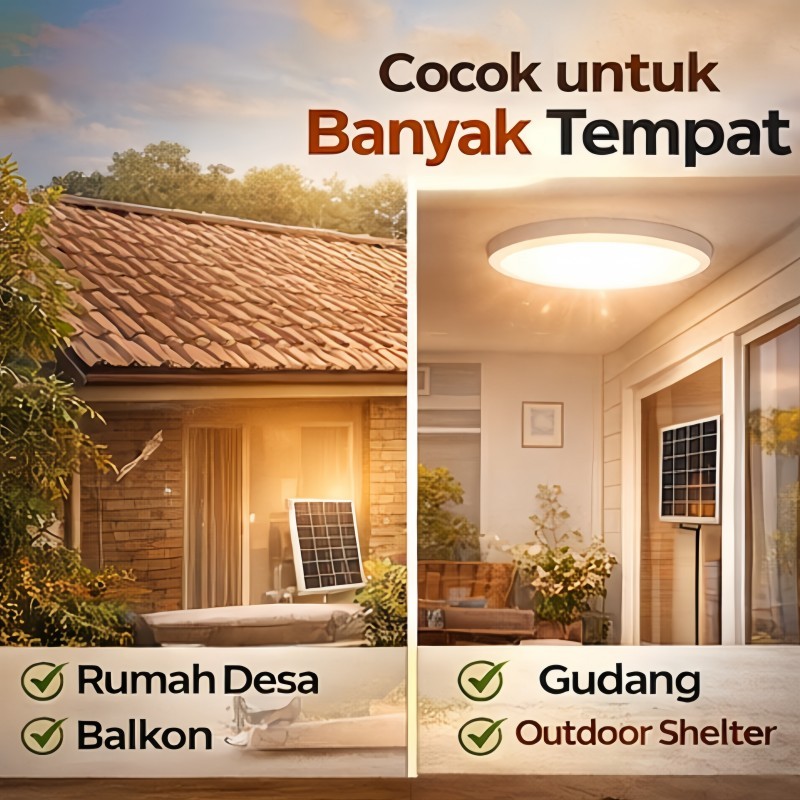 Jual FLUA YZQ-SSCL Lampu Plafon Tenaga Surya Solar Ceiling Light IP65 ...