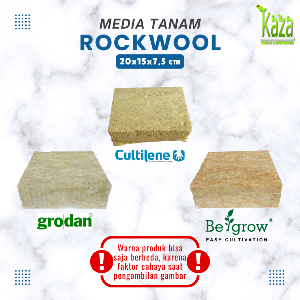 Rockwool 20 x 15 x 7,5 cm - Media Tanam Brand Cultilene Grodan Be-Grow